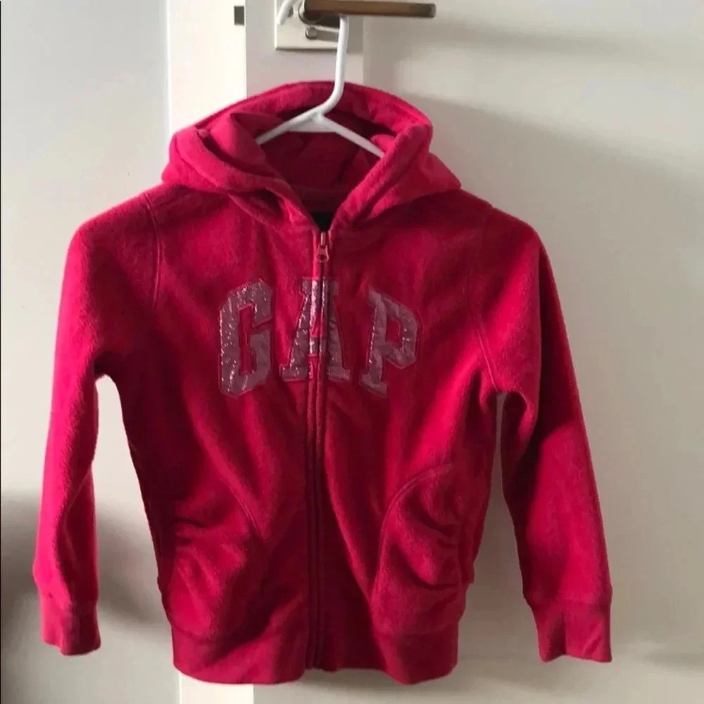 Gap sparkly logo hoodie - small (6-7)